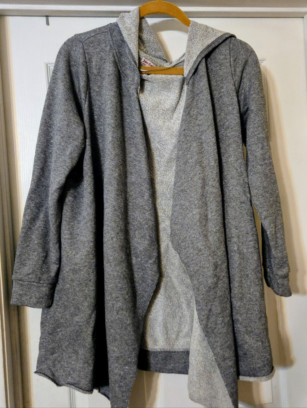 Juicy Couture Hooded Open-Front Duster Cardigan
